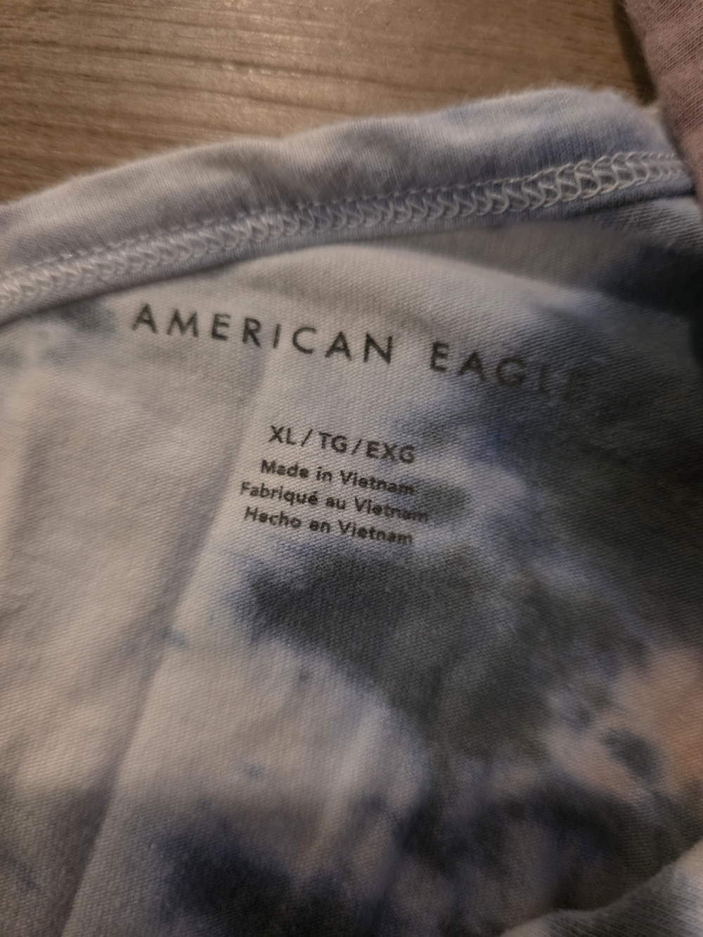 American Eagle Outfitters One-Shoulder Tie-Dye Tank Top - Blue, Pink, Gray - Picture 2 of 2